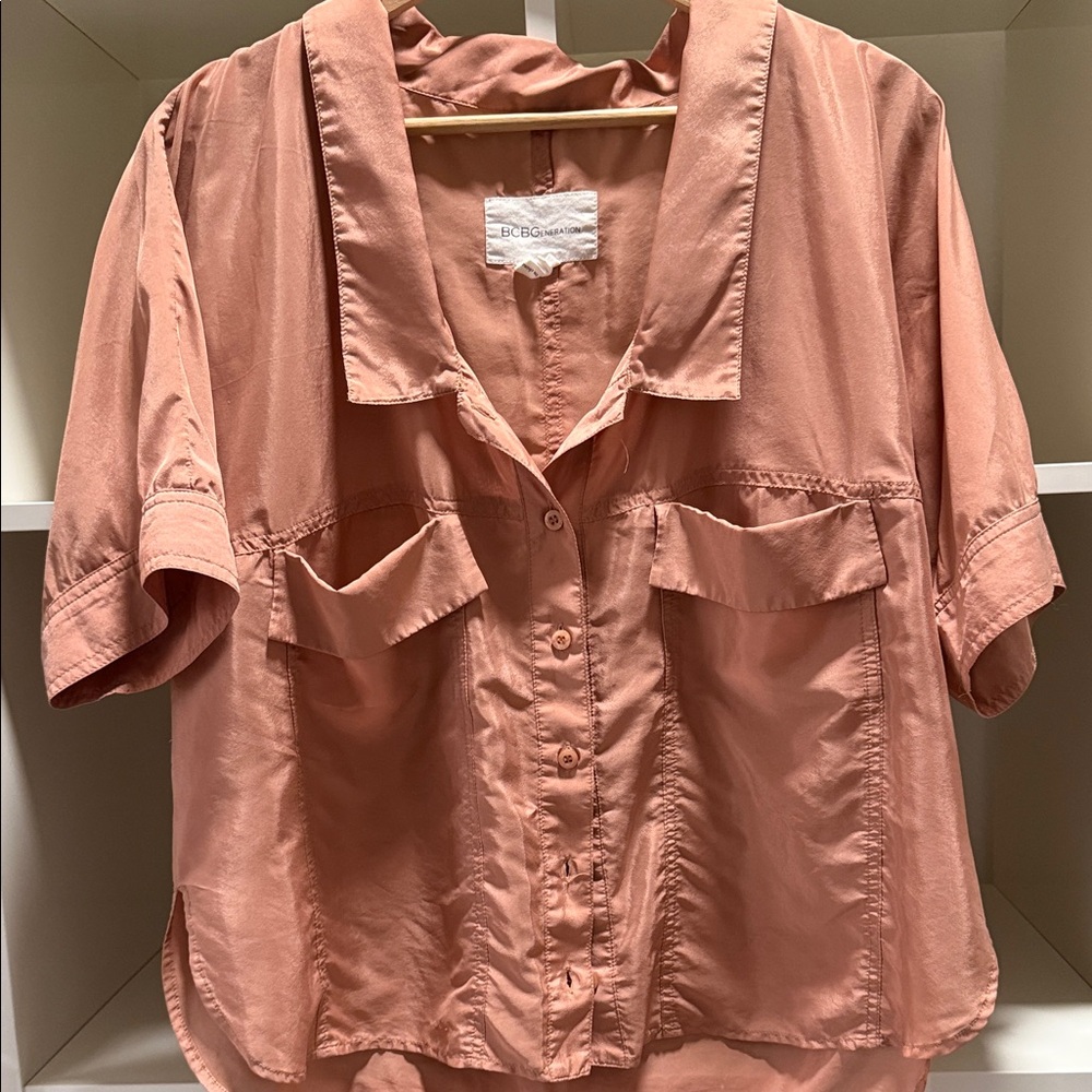 BCBGeneration Women's Peach Button-Down Shirt